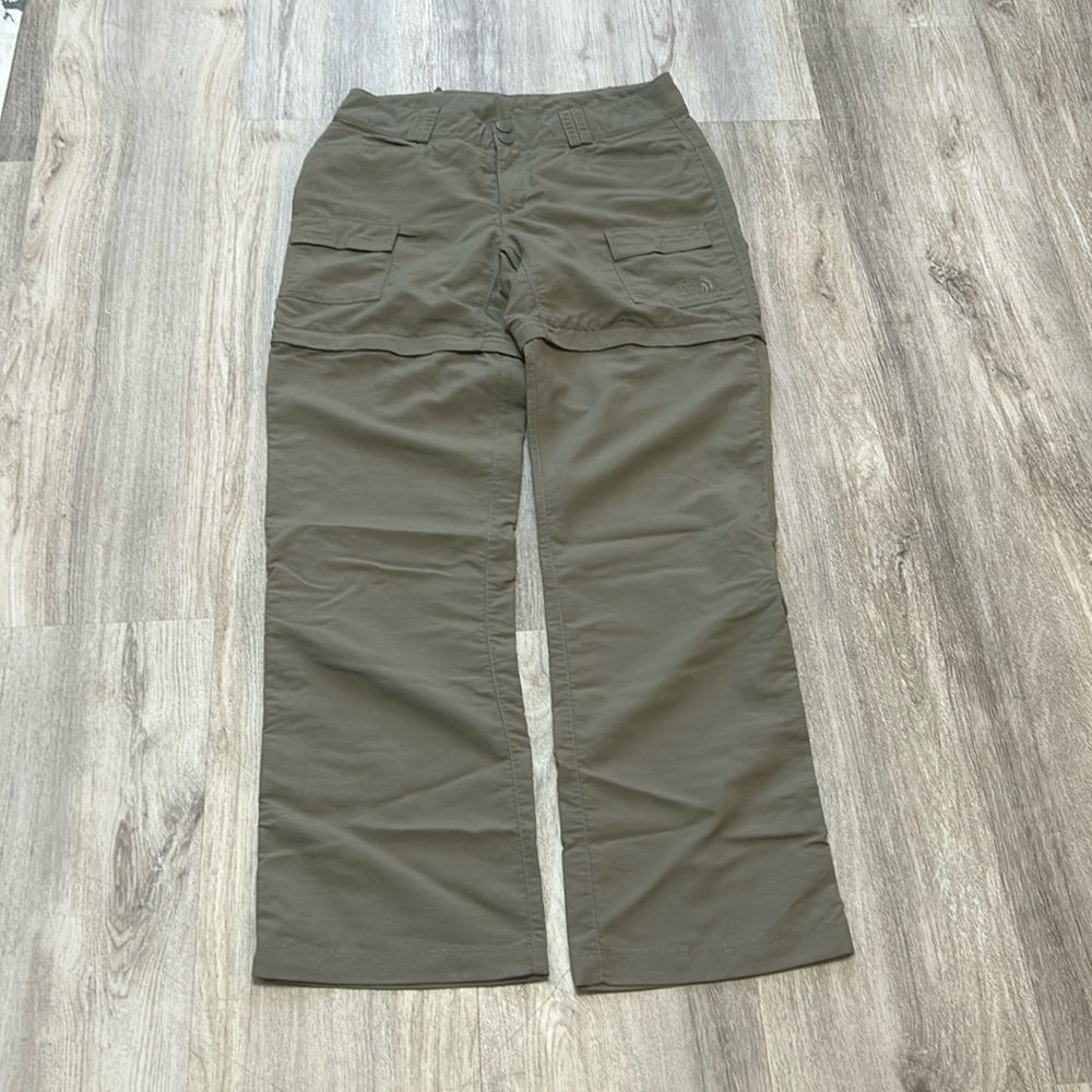 North Face Womens Convertible Hiking Pants Khaki RN61661 Size  6 Olive Green